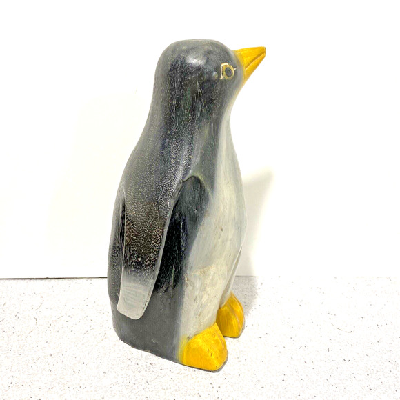 Vintage Carved Wooden Penguin Bird Figure Handcrafted Painted Primitive Folk Art - Picture 2 of 13